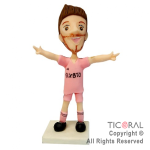 ADORNO JUGADOR FUTBOL MESSI INTER PORCELANA FRIA G x 1